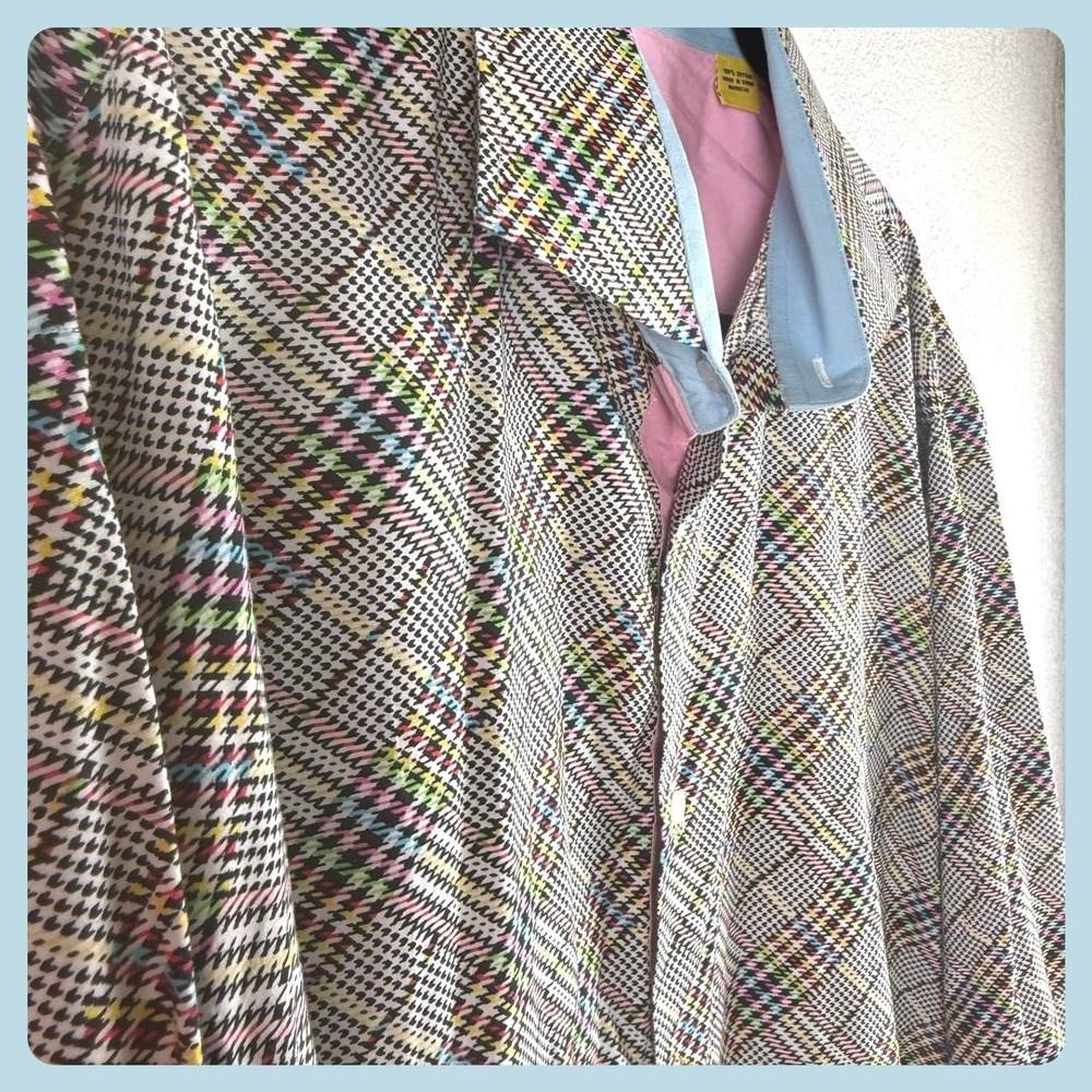 Steven‎ Land Mens 2XL Classic Fit Long Sleeve Button Up Shirt Pink Lining